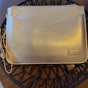 Lilly Pulitzer Gold Wristlet Clutch envelope